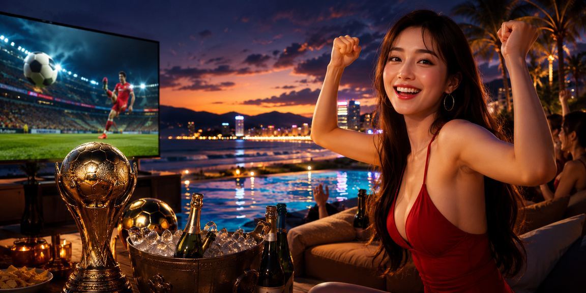 Bờ biển Đà Nẵng về đêm — khung cảnh quen thuộc khi người dùng theo dõi kết quả bóng đá và đặt cược trực tuyến